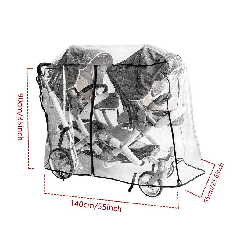 Double Stroller Rain Cover,Rain Cover for Double Tandem Stroller,Big Size