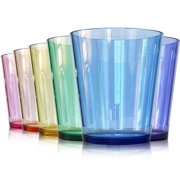 SCANDINOVIA [Made in Japan] 600ml Unbreakable Glasses - Set of 6 - Unbreakable Plastic Cups - High Grade Plastic Cups, BPA Free, Dishwasher and Dryer Safe, Unbreakable Cups
