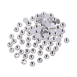 TEHAUX 72pcs Transparent Flatback Glass Rhinestones for Embellishments Crystal Rhinestones for Shoes Clothing and Decorations