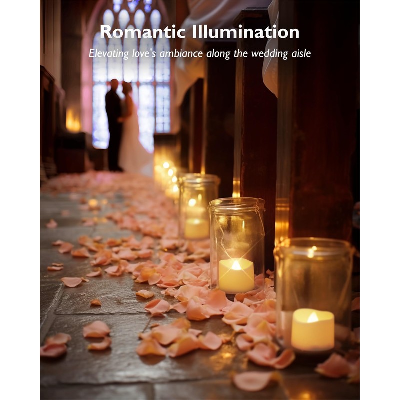 Homemory 72-Pack Novelty Flickering Flameless Tea Lights, 200+Hours Battery Operated,