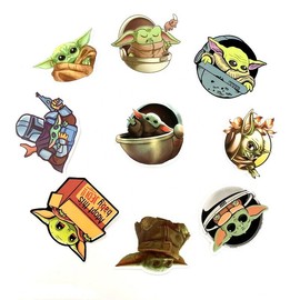 KTi Toys 50 Pack Grogu Baby Yoda And The Mandalorian Stickers - USA Seller