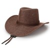 Ranch Cowboy Hat Brown Sun Cap Faux Flax Fancy Dress