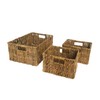 GREEN ALLUVIUM Stackable Wicker Pantry Baskets For Organizing - Bulrush