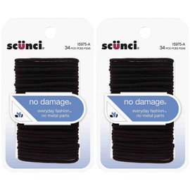 Scunci Elastic Hair Bands, Black, 34 ct, Small, 2 pk