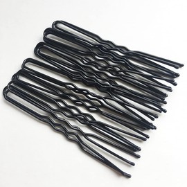 RN BEAUTY 200 Count Bobby Pins With Tin Case 2.76inch/7cm Safe Rounder Tips Stainless Steel Strong Grip Hairpins Bob Pins Bulk Hairstyles Bun Clips Hair Styling Pins Black Tipped (U Shaped 7cm)