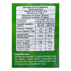 Citrato De Potasio Limón 200 G Herbolaria Saludable.                                                                                                  
