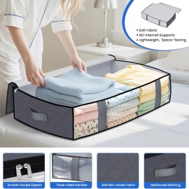 Under Bed Storage Bags – Underbed Organizer 4 Pack, Blanket Storage Container