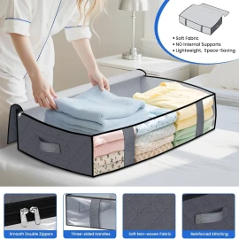 Under Bed Storage Bags – Underbed Organizer 4 Pack, Blanket Storage Container