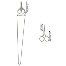 Beufee Embroidery Scissors Kit, Stainless Steel, Small Sewing Scissors with Cover and Chain