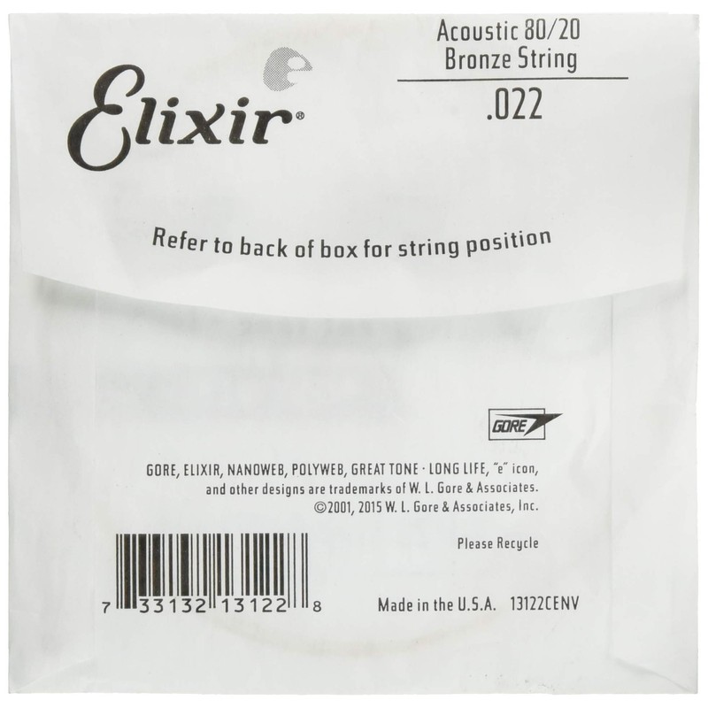 Elixir Strings Acoustic Guitar String POLYWEB Coating .022