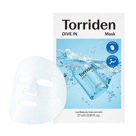 Torriden DIVE IN Hyaluronic Acid Facial Mask (10 sheets)  Deep Hydration Korean Face Sheet Mask  Panthenol  Allantoin  Korean Skincare Mask