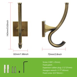 TUNNY 2 Pack Vintage Coat Hooks-Copper Brushed Wall Hooks Towel Hooks Towel Robe Hooks,for Entry Shoe Cabinet, Wardrobe Bathroom Bedroom Furniture Hardware