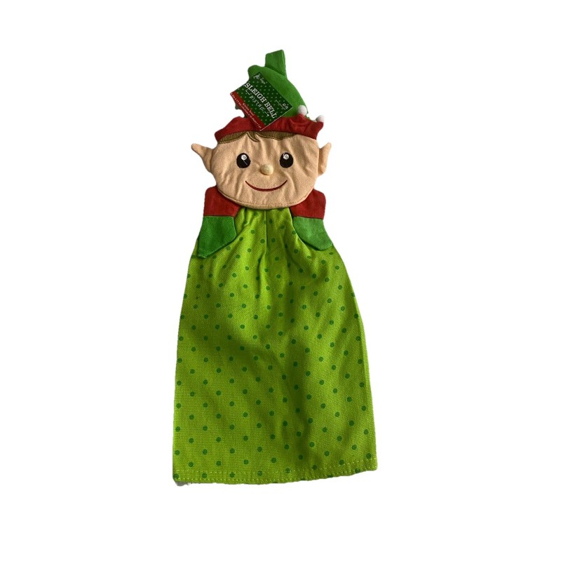 Sleigh Bell Bistro Green Elf Cotton Apron 24”x34” D ring