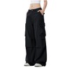 WZIKAI Womens Parachute Cargo Pants Y2K Baggy Cargo Pants Wide
