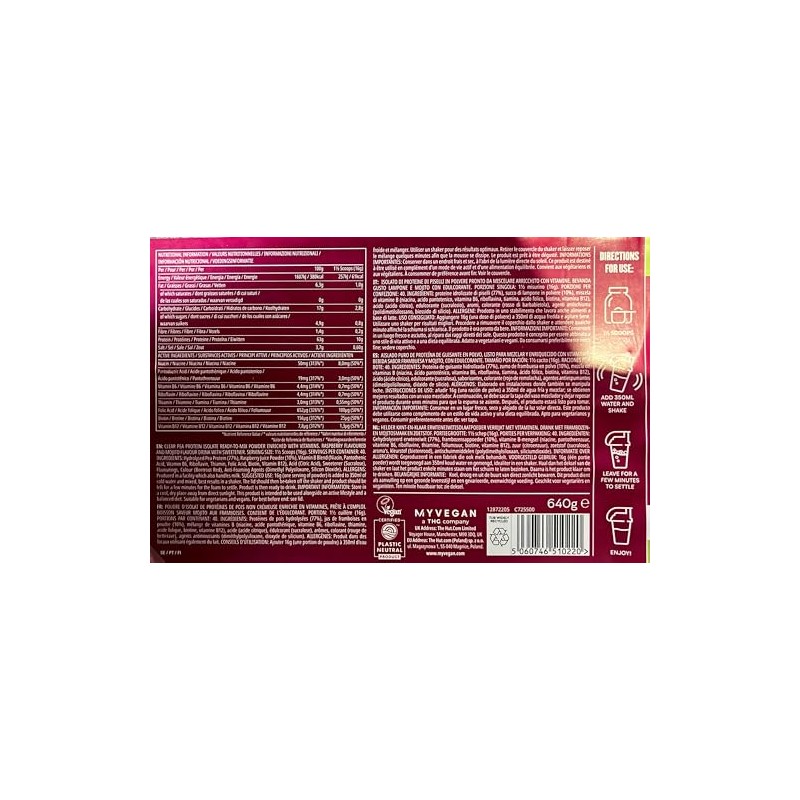 Myprotein Clean Vegan Plant Protein Powder 320g Raspberry Mojito