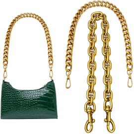 JehaYu 2 Pieces Bag Chain Gold Purse Chain Bag Chains Chunky Purse Strap Handbags Straps for Bags Charms Chains Accessories