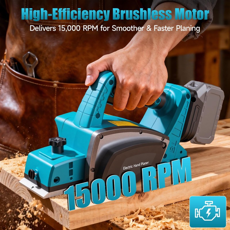 Cordless Hand Planer Compatible with Makita 18V Battery