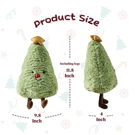 Uvvyui Christmas Tree Pillows Christmas Pillows Tree Shaped Throw Pillows Aesthetic Winter Xmas Plush Decorations Pillow Gingerbread Candy Pillow for Xmas Decor