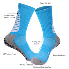 SeiorHou 3 Pair Soccer Socks for Men Non-Slip Athletic Grip football Socks for Basketball Sports Sock (Medium,Multicolor 10)