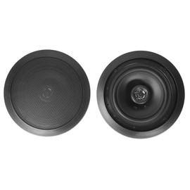 Rockville Pair HC655 Black 6.5" 500 Watt in-Ceiling Home Theater Speakers 8-Ohm, Aimable Tweeter, Paintable Grills, High-Fidelity Audio for Home Audio Systems