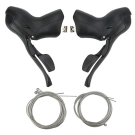 1Pair 2x8 Speed Shifter Bike Brake Lever Road Bike 7 8 9 Speed Brake Handlebar Set with Gear Shifter Core and Brake Wire Core for Moutain Bike, Road Bike, MTB, Cycling