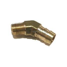 EDGE INDUSTRIAL 1/2" Hose ID to 1/4" Male NPT MNPT 45 Degree Brass Elbow Fitting Fuel/AIR/Water/Oil/Gas/WOG (Qty 01)
