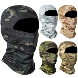 Unbranded Camo Full Face Mask Tactical Balaclava Face Mask Camouflage Military Face Cover - White