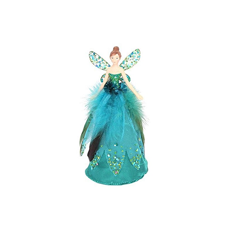 Gisela Graham Peacock Feather Angel for the Christmas Tree Top,