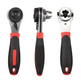 SaferCCTV 8 Inch Adjustable Ratchet Socket Wrench,Performance Tool Dual Drive Flex Head Ratchet capacity from 1/4-7/8 inch