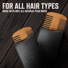 Viking Revolution Wooden Beard Comb & Case, Dual Action Fine