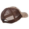 Low Profile Canvas Leopard Print Mesh Trucker Cap, Brown