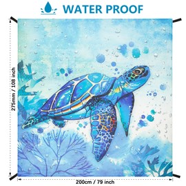 HIHOHO Beach Blanket, Sandproof Beach Mat, Waterproof Quick Drying Lightweight Outdoor Picnic Mat 79"x108" for 2-6 Adults with Pocket for Travel, Camping, Hiking
