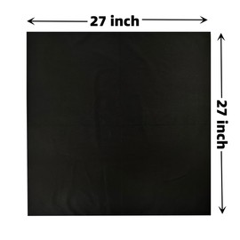HankieWorld Extra Large Bandanas 27x27 inch Thick Solid Color Cotton Oversized Blank Head Bandannas for Men and Women(Black single) | HankieWorld
