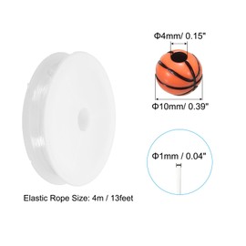 PATIKIL 100pcs 10mm Sports Ball Beads Acrylic Basketball Beads for DIY Craft Bracelet Necklace Making 4.4 Yards with Elastic Rope, Orange Color