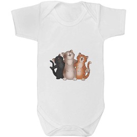 Azeeda 3-6 Monate 'Singendes Katzentrio' Baby-Wachstums-/Bodysuit (GR00145199)