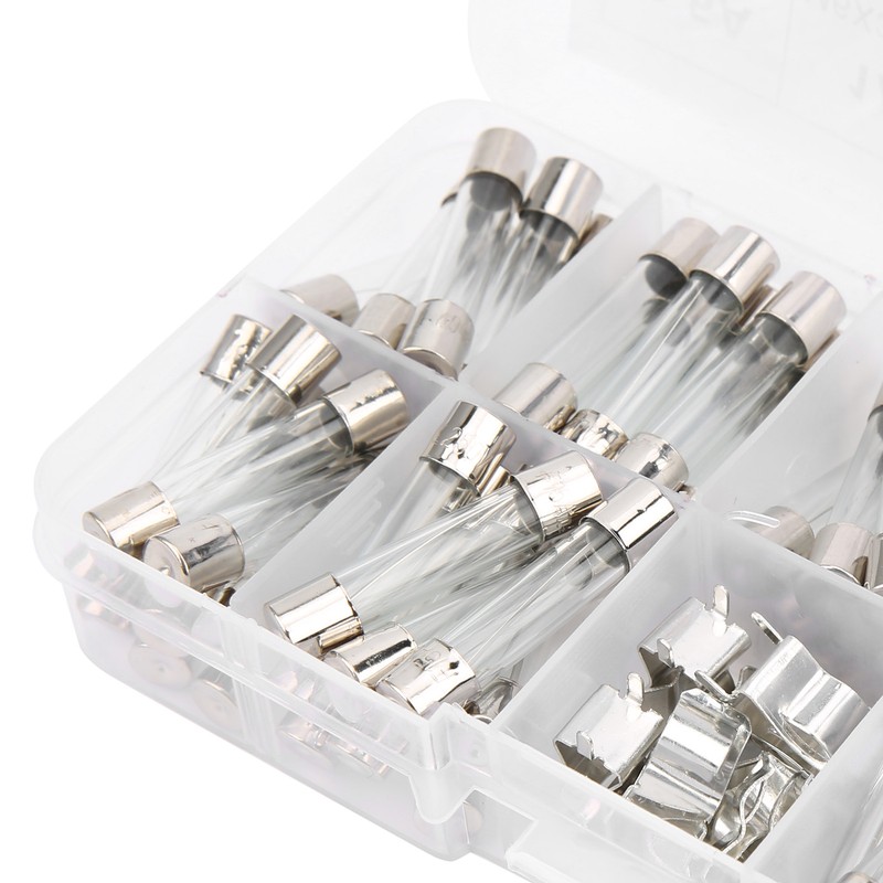 2Boxes Glass Tube Fuse Kit M6x30mm 0.5A‑30A Fast Acting Quick