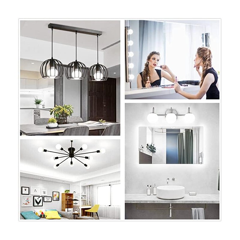 hansang 8 Pack Bathroom Light Bulbs, 5000K Daylight LED Globe