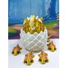 5pcs 3D Printed Axolotl Dragon and Egg, Articulated Gold Mini