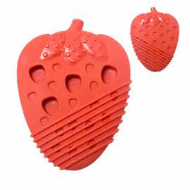 AMOMI PET Dog Licking Mat,Fun Fruit Shape Dog Toys Creative Design Pet Placcemat,Slow Feeder for Small Dogs (Strawberry)