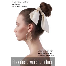 Hair Scrunchie Women's Girls Accessory Scrunchie Fabric Hair Scrunchie Hair Gentle with Neckerchief (Cream)