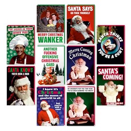 Dean Morris Cards Offensive Christmas Card Multipack - Rude Pack of 10 Christmas Cards - Rude Christmas Cards - Christmas Card Packs