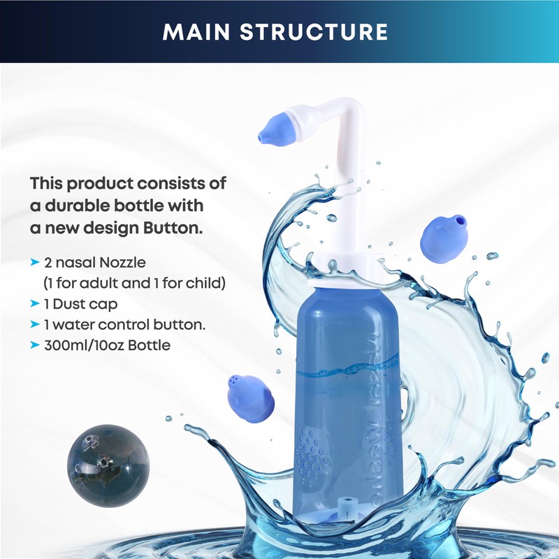 80 Packets Nasal Wash Salt,Neti Pot 300 ml, Sinus Rinse