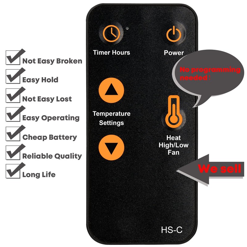 XINJISHIMIN Replacement Remote Control for Heat Surge Space Heater WP18D