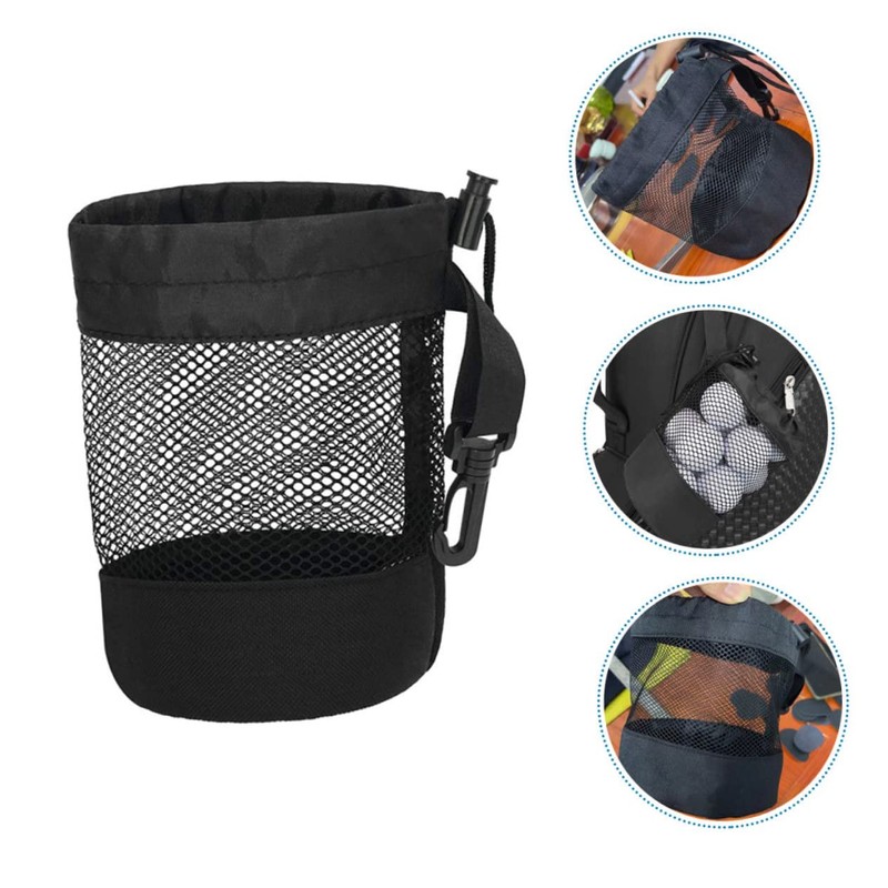 Abaodam Tennis Ball Mesh Pouch Durable Drawstring Storage Bag for