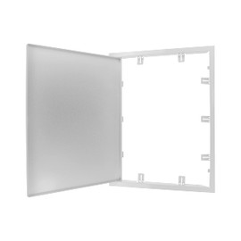 12" x 16" Inch Galvanized Steel Access Panel Door - for Outdoor and Indoor Use - Opening Flap Cover Plate - Box Door Lock - Door Latch - Inspection Hatch - White Polymer Coating