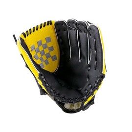 Yellow Baseball Softball Glove 11.5 Inch Thick Tear Resistant Left Hand Throw Glove Comfortable Fit Durable Synthetic Leather Youth Baseball Gloves Guantes de Beisbol Softball Gear