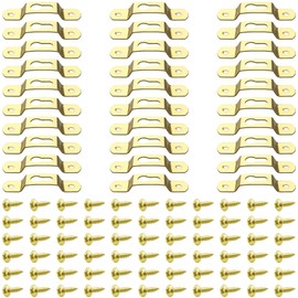 30 PCS Picture Hanging Plate,Keyhole Hangers with Screws,Pegs for Photo Frames (Gold)