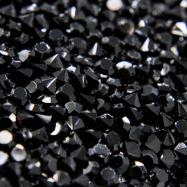 Luminous Square Placemat, Colorful, Sparkling Rhinestones, Non-Slip Back, for Fun or Formal Dining Table Setting, Event, Wedding, Black, 14", Sold Individually