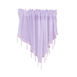 SYSUII Net Curtains with Tassels, Voile Bistro Curtain, Short Curtain, Kitchen Curtain, Short Kitchen Window Curtains, Short Curtain, Modern Window Curtain, Small Window, Short Window, 130 cm x 60 cm,