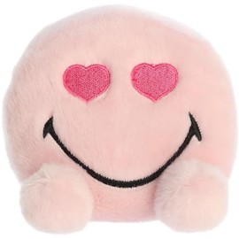 Aurora® Colorful SmileyWorld® Palm Pals™ Heart Eyes Stuffed Animal - Eye-Catching Designs - Whimsical Cuteness - Pink 5 Inches